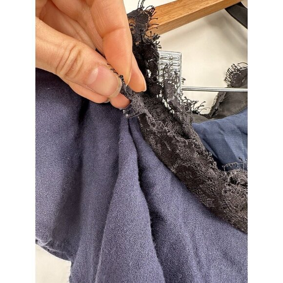 Alice + Olivia Navy Mitsy Lace Trim Maxi Dress Women’s 4 READ - Picture 8 of 12